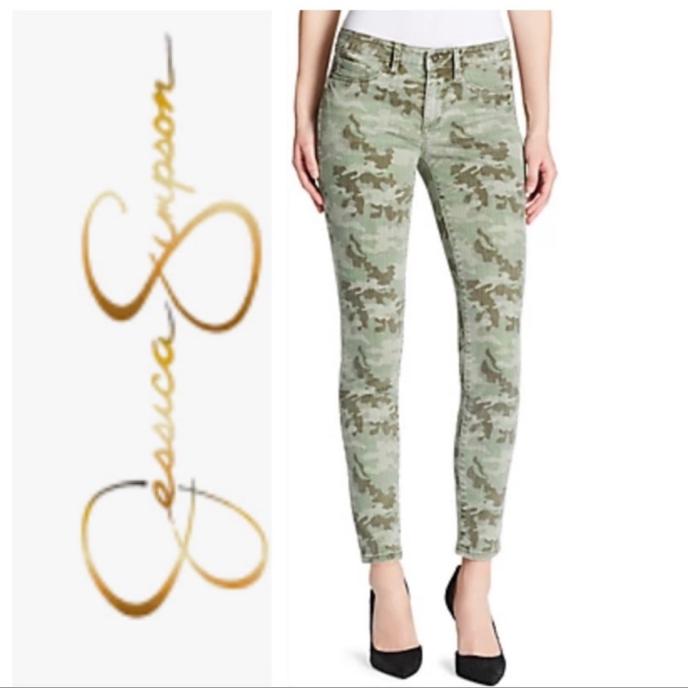 Jessica Simpson Kiss Me Super Skinny Camo Ankle Jeans Pants Size 29